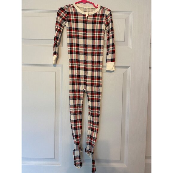 Old Navy Toddler Plaid Footed Pajamas With Zipper Closure Size 3T Cotton Blend L - Picture 1 of 11